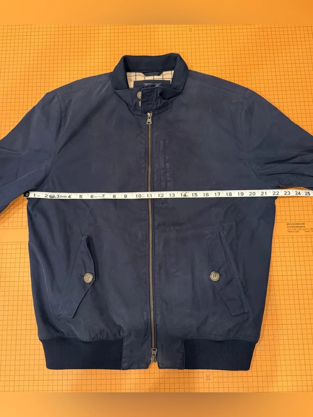 J. Crew Harrington Jacket Cotton Twill Navy Blue Mens Medium Full Zip